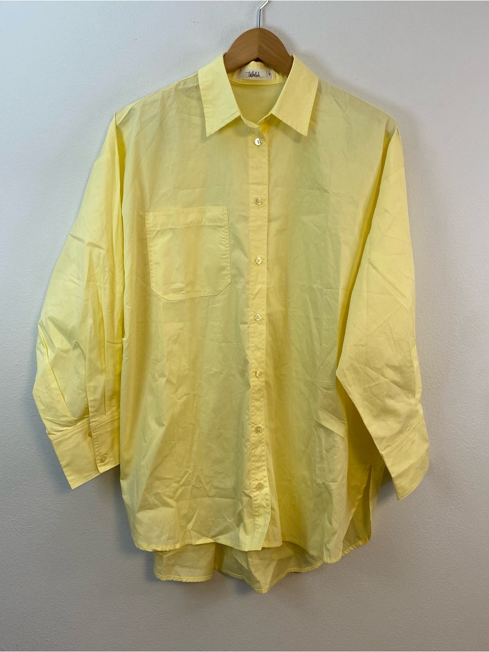 Talulah Yellow Long Sleeve Button Down Top Womens Small